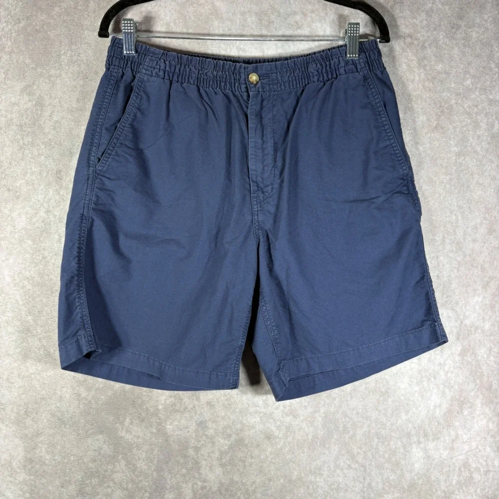 Polo Ralph Lauren Shorts Men Large Navy Classic Fit Pleated Cotton Casual preppy